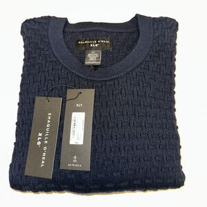 Shaquille O'neal XLG Men Geo Crew Neck Long Sleeve Sweater Navy Blue XLT $80 NWT